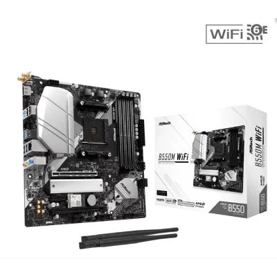 Bo mạch chủ Mainboard Asrock B550m Wifi-dùng wifi 6e card mt7922A(B550m Pro 4 wifi)New box nhập khâủ-BH 36 tháng