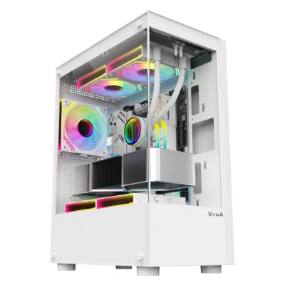 VỎ MÁY TÍNH VITRA ATLANTIS X6 WHITE KÈM 3FAN RGB (Seaview)